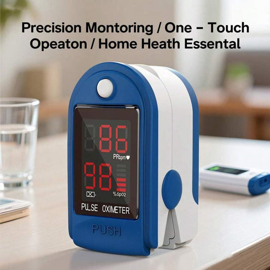 Oxímetro de pulso de dedo: monitor portátil de SpO2 y O2 para el hogar o el deporte.