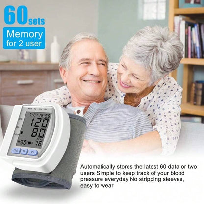 Compact Wrist BP Monitor Rechargeable, 2×99 Memory