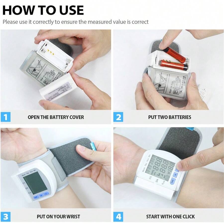 Compact Wrist BP Monitor Rechargeable, 2×99 Memory